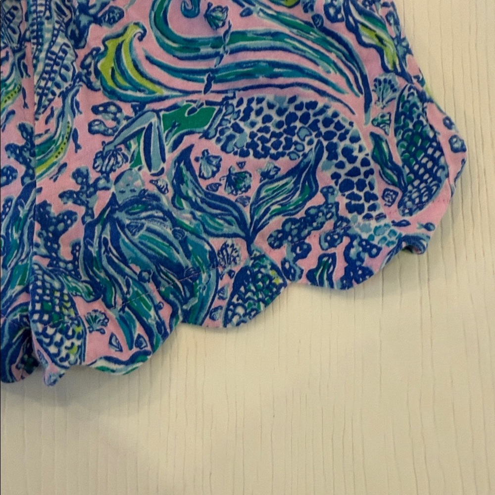 Lilly Pulitzer Pink Multicolor Seashell Print Scalloped Romper - Picture 4 of 5